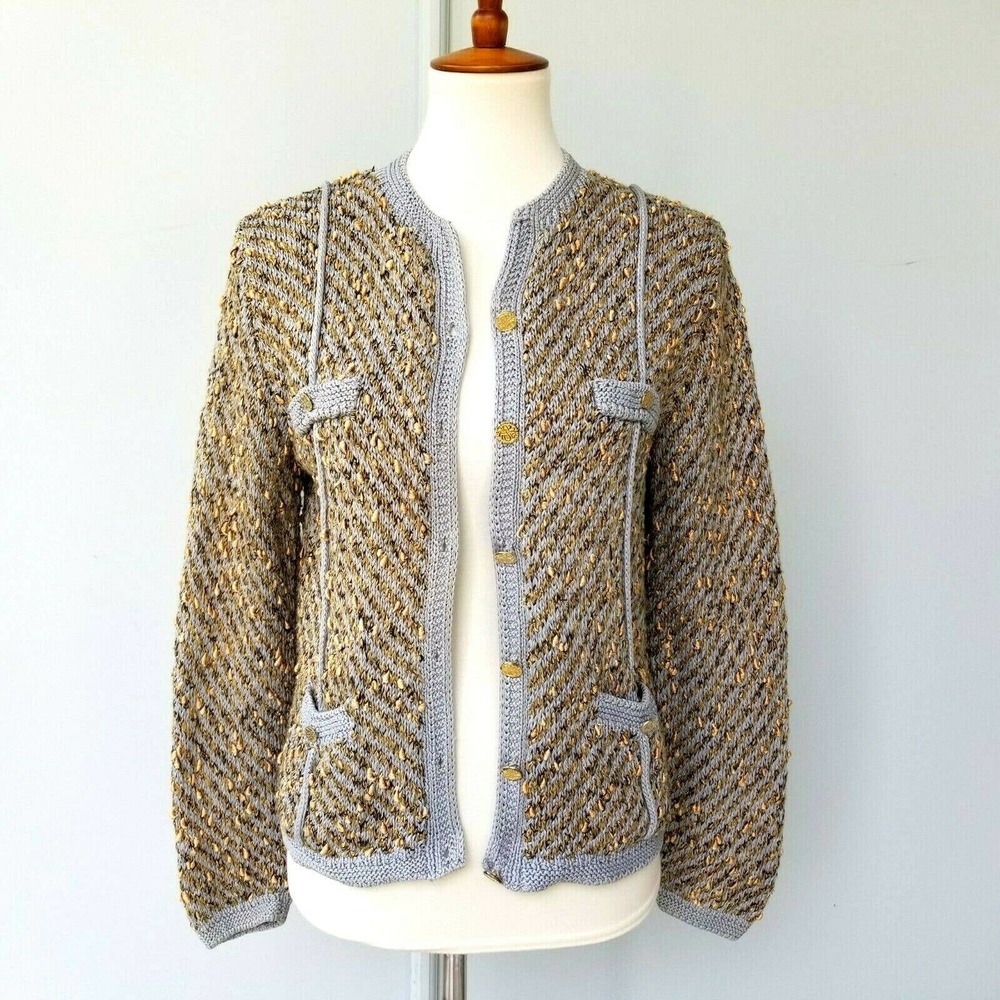 Peruvian Connection S Pima Cotton Long Sl Cardigan